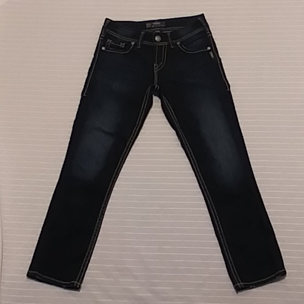 Silver Women Dark Blue Capri Jeans